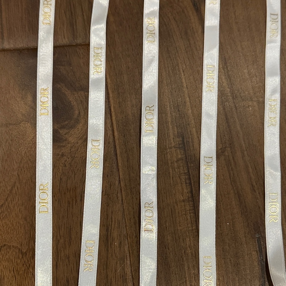 Dior White and Gold Thin Ribbon Set of 5